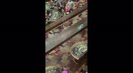 Rain pours through ceiling of Planet Hollywood as storm batters Las Vegas