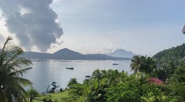 Taal Volcano spews ash cloud blanketing homes in smog in the Philippines