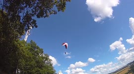 Paraglider's kite nearly collapses in Germany (Close Call)