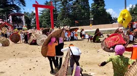 Shield-wielding devotees pelted with stones during festival in northern India