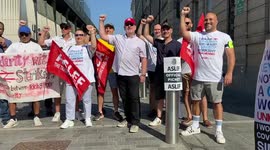 Train drivers’ union strike at Paddington Station in London