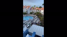 Ridiculous! Daily sun lounger race turns into an obstacle course contest!