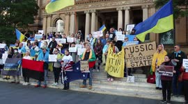 Ukrainians march in 'Save Heroes of Azovstal Rally' in Sydney