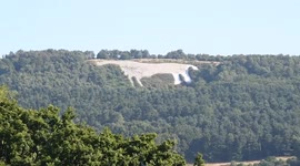 Famous White Horse of Kilburn landmark is restored to its former glory using 2,000 litres of paint