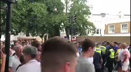 Tottenham and Chelsea fans after the Premier league game at Fulham road. 14/08/2022