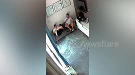 Glass door shatters due to high temperature in central China