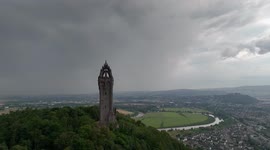 Photographer captures amazing video of lightning strike above Wallace Monument