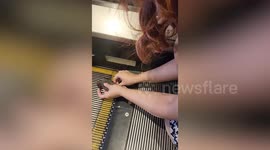 Volunteers rescue mangled starling trapped in escalator steps in Singapore
