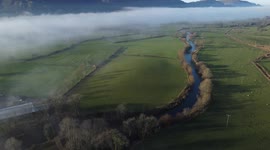 River Derwent from the sky, curves in the heart of the Lake District