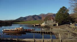 On the shore of Derwentwater, Keswick, Lake District, popular tourist destination