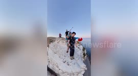 Daredevils claim to complete UK's first ever tandem BASE jump off Devon cliff