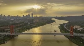 Beautiful Sunset Above Yongjiang River In Nanning, China