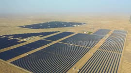 Drone Footage Of Photovoltaic Power Plant In Xinjiang, China