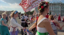World round dance festival in St Petersburg, Russia, 2022.