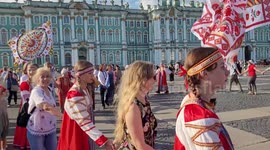 World round dance festival in St Petersburg, Russia, 2022.