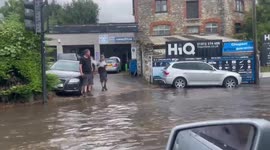 Cornwall, England slammed with flash flooding, thunderstorm
