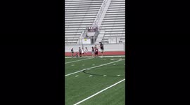 6 year old football drills and gets hit in the head with football