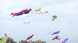 Dozens of kites take to sky again as international kite festival continues in India