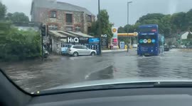 Footage shows flooding in Cornwall as heavy rainfall follows heatwave