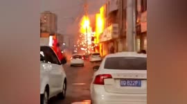 Sparks fly out of ageing utility pole in fireworks in China