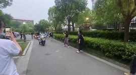 Parents take kids on 'DIY train' ride after brutal lockdown is lifted in Shanghai, China