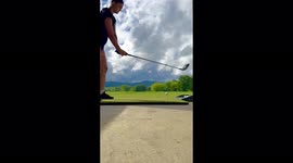 Woman breaks record for the longest-distance golf shot... SIKE!