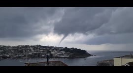 Huge waterspout seen in Fowey, Cornwall