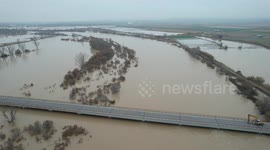 DESBORDAMIENTO DEL RIO EBRO A SU PASO POR LA LOCALIDAD DE PINA DE EBRO (ZARAGOZA-ESPAÑA)