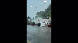 Thunderstorm with strong rain, hail batters Catalonia, Spain