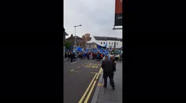 UK: Hustings Protesters Gather Outside Perth Concert Hall, Rallying Over Tory Leadership