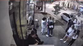 BMW almost flew into a crowd of people!