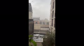 France: Strong Wind Blows Off Roof Of Building In Paris During Severe Storm