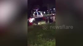 GRAPHIC: Girl, 13, killed when 'rusty safety lock opens' before being flung into metal bar on fairground ride in Honduras