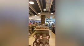 Department store shakes as earthquake hits the Philippines