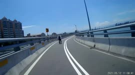 Wtf moment: clueless elderly man almost gets ran over when running towards traffic on the highway (Dashcam Video)