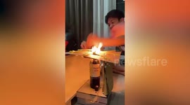 Resourceful teens use candles to open wine bottle after forgetting to bring corkscrew