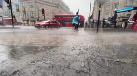 Heavy storms deluge central London including Oxford Street, Regent Street and Oxford Circus