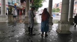 The historic Romford market left near empty as people stay away from the rain