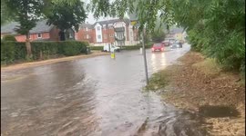 Heavy flooding hits Hertfordshire with roads after heat wave