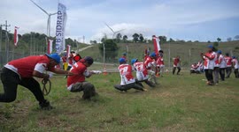 Indonesians Play Tug Of War During The Independence Day Celebration