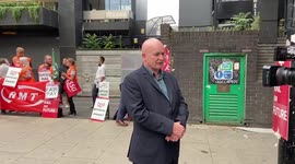 Rail strikes: Mick Lynch and Jeremy Corbyn join picket line at Euston station