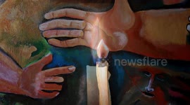 An allegorical oil painting done by CJ Judd Australian Artist highlighting the nature of some humans.