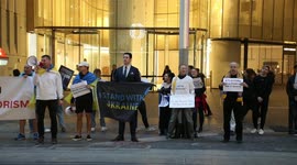 Ukrainians and supporters protest again at Atlassian office in Sydney as they continue to do business in Russia