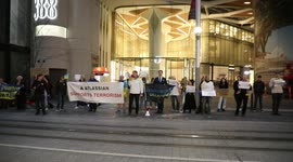 Ukrainians and supporters protest again at Atlassian office in Sydney as they continue to do business in Russia