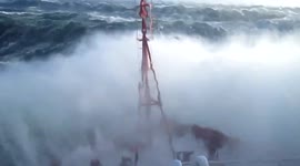 Boat sails through nasty winds and harsh waves during force 12 storm
