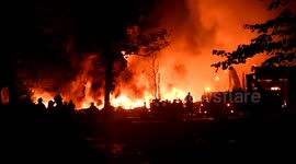 Hellish scene as firefighters battle blaze in Pennsylvania