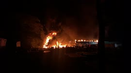 Arrival at a working Barn and commercial business fire in Pennsylvania