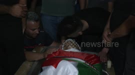Palestinians attend the funeral Wassim Khalifa, 19, killed by Israeli forces in the West Bank city of Nablus.