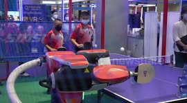Ping-pong robot beats humans at science fair in Thailand