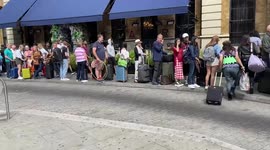 Huge queues at taxi rank near King's Cross as tube strike causes travel chaos